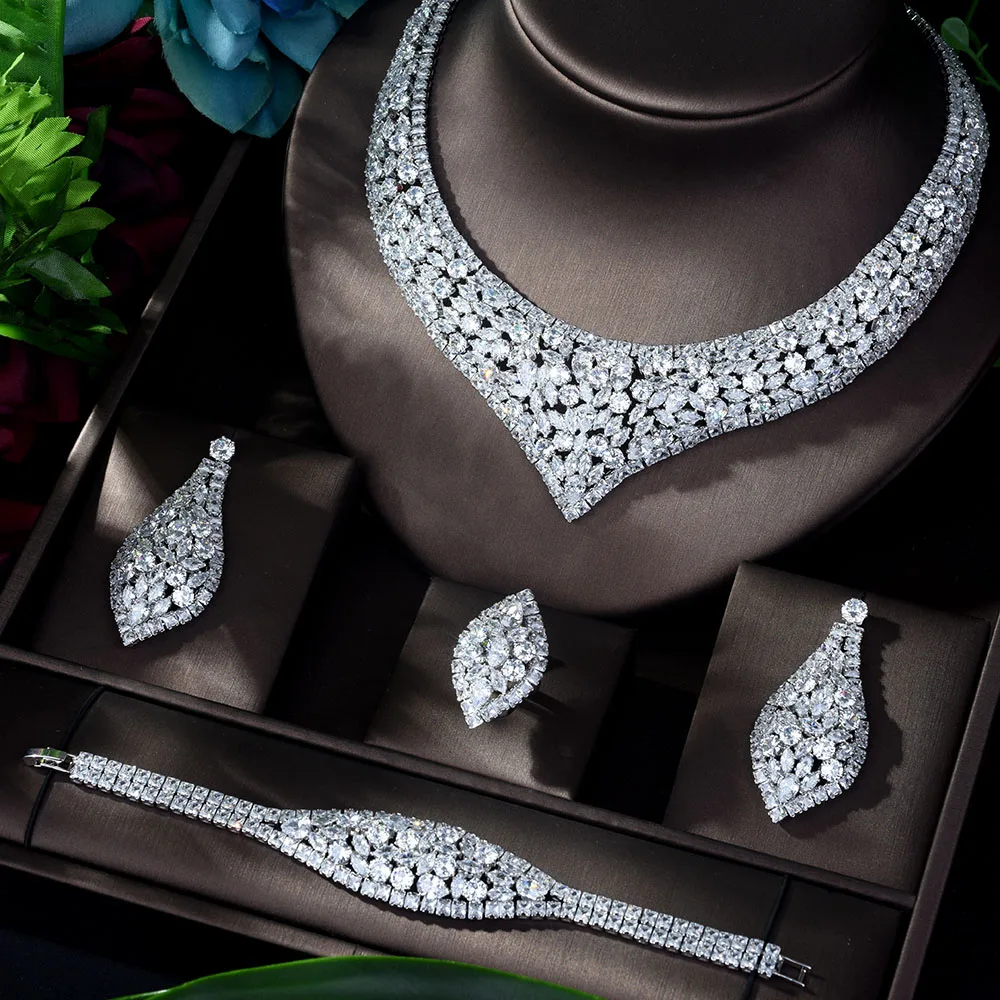 HIBRIDE 2020 модные африканские искусственные циркониевые украшения свадебные