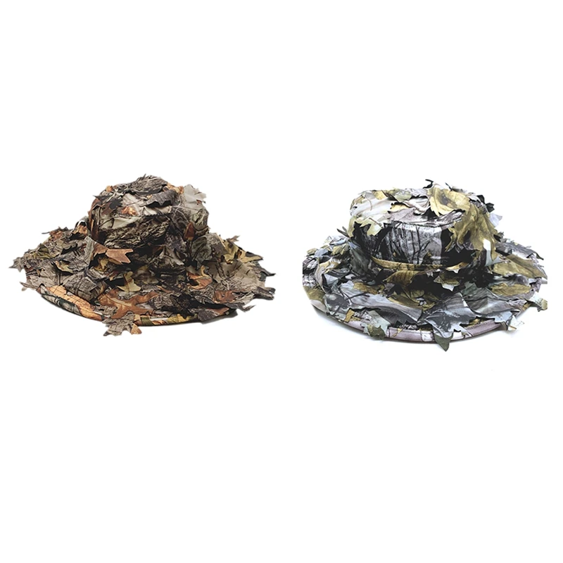 

Camouflage Hat with Bionic 3D Real Tree Leaf Hunting Cap Fishing Hat for Outdoors Leaf Hat Jungle Camouflage Hat