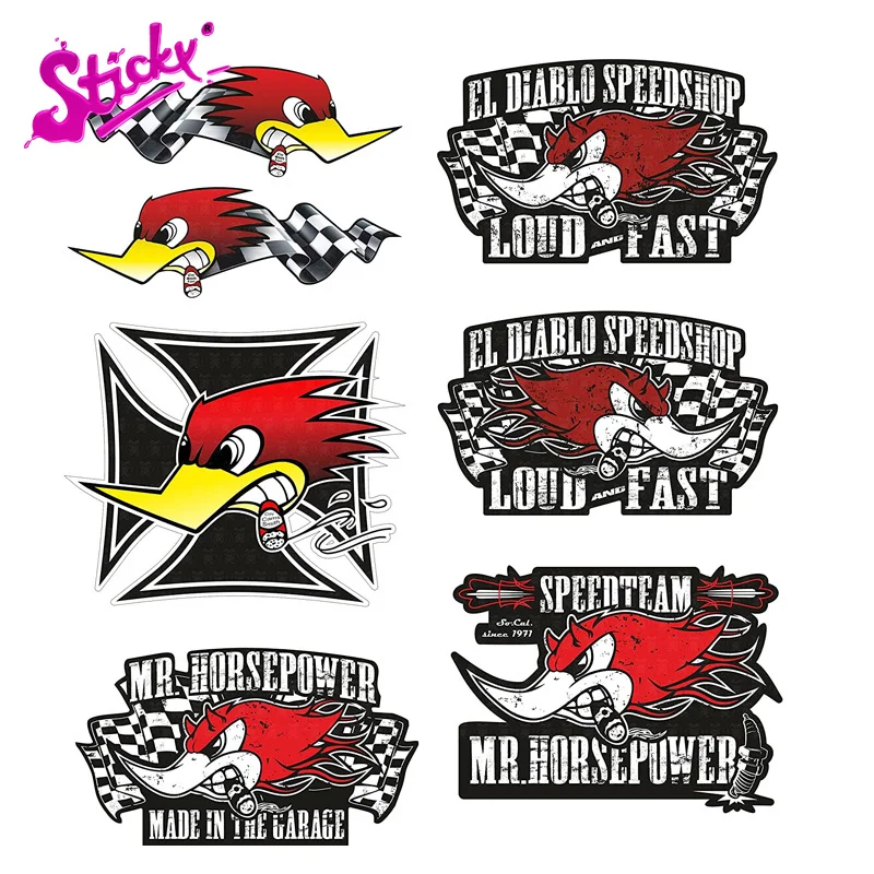 

STICKY Hot Rod Vintage Racing Tuning Old School Retro Look Car Sticker Decal For Auto Motocross Racing Laptop Helmet Trunk