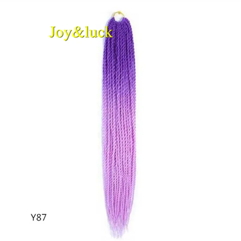 Y87 Joy& luck 24 дюйма Сенегальские закрученные крючком косички 30 прядей синтетические волосы для наращивания плетение волос - Цвет: Y87