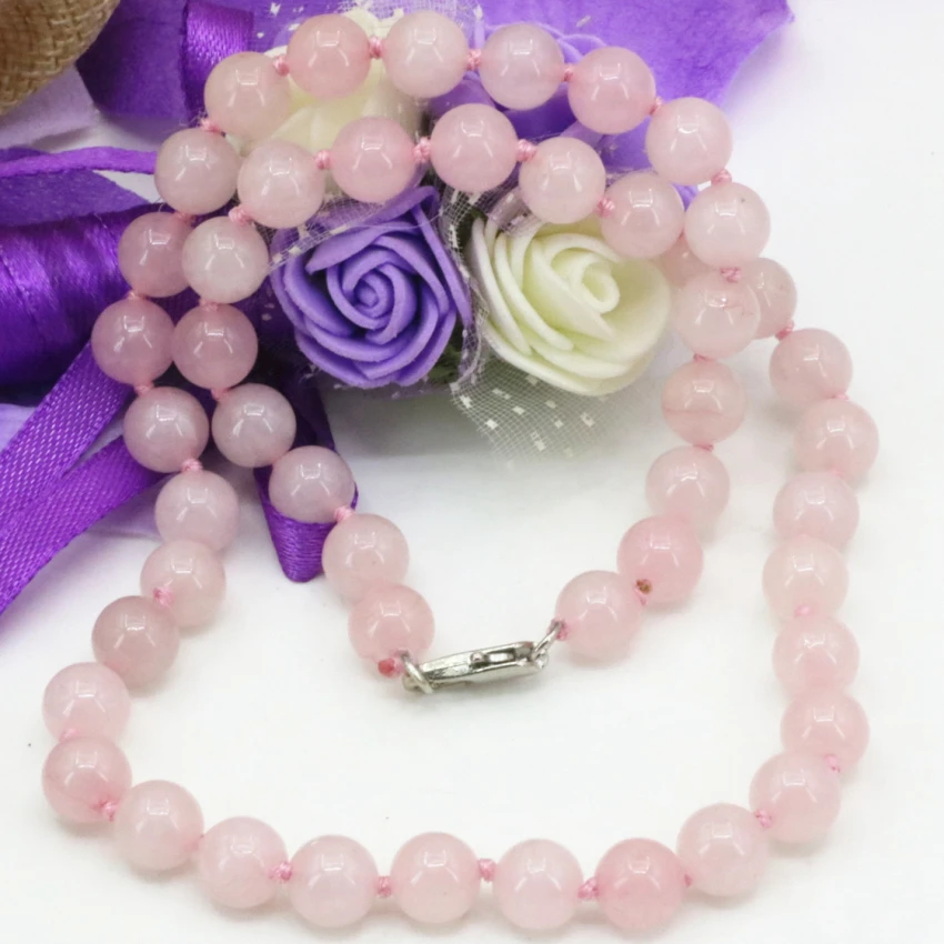 Талисманы Винтаж леди розовый Кристалл Вишневый кварц камень нефриты 8 мм