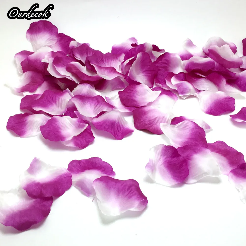 5000 шт./лот фиолетово белые шелковые розовые лепестки цветок свадебный банкет