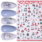 Рождественские 3D наклейки для ногтей, 1 шт., самоклеящийся дизайн, снежинка, лось, Санта-Клаус, наклейки, украшения для ногтей