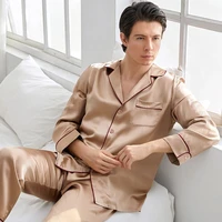 high grade 100 mulberry silk men pajamas sets for all season long sleeved 100 natural silk pijama masculino pyjama suit