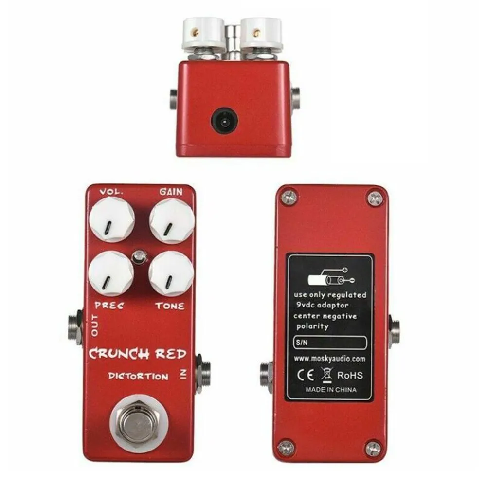 

​Red Distortion Musical Instrument Guitar Effect Pedal Overdrive True Bypass Footswitch VOL/GAIN/PRES/TONE Bypass Footswitch