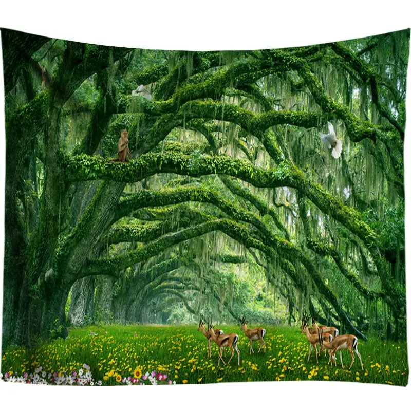 Зеленый гобелен на стену Декор для дома 5 размеров|Гобелен| |