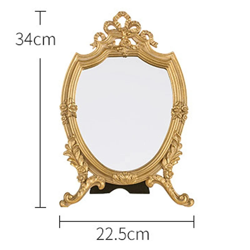 

European-style French Cosmetic Mirror Desktop Mirror Decorative Mirror Girl Literary And Art Vintage Makeup Mirrors Bathroom