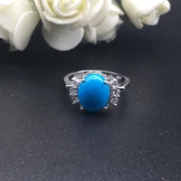 natural turquoises ring equidistant four blue stones with metal ring high end look