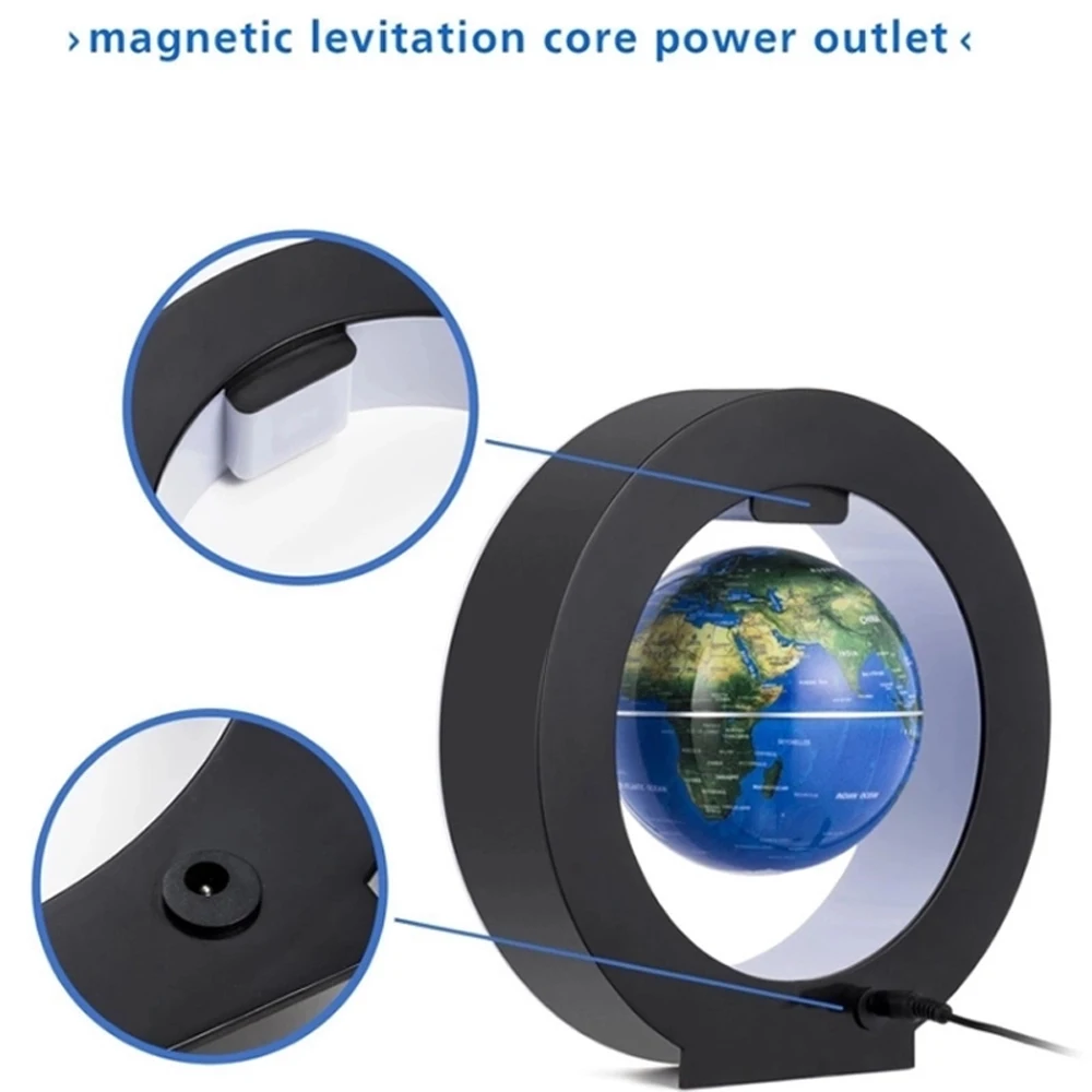 Плавающие в воздухе светящийся Глобус карта мира размер 4 дюйма вращающийся
