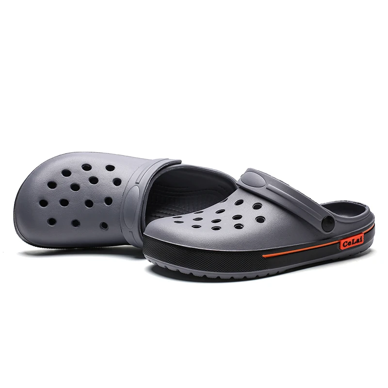 

Men Sandals Crocks Summer Hole Shoes Rubber Clogs Men EVA Unisex Garden Shoes Black Beach Flat Sandals Slippers casual shoes