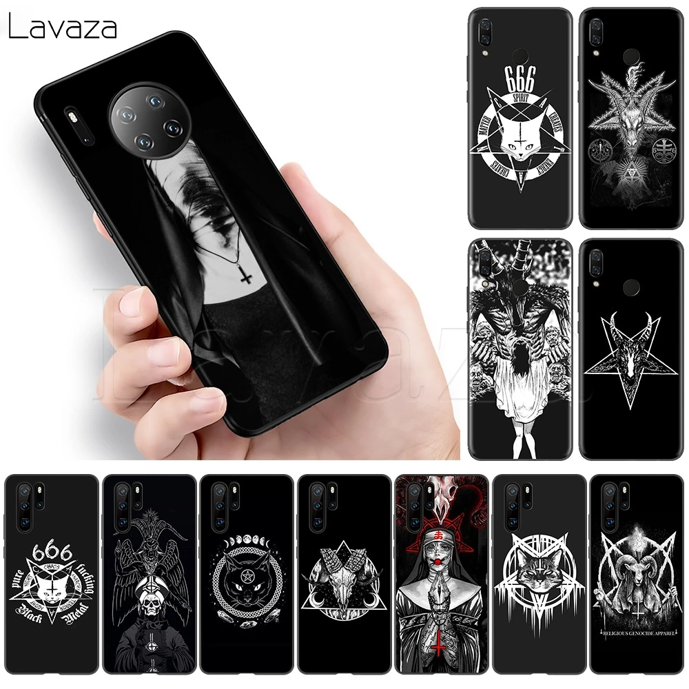 Мягкий чехол Lavaza с пентаграммой 666 демонический сатанический для Huawei P9 P10 P20 P30 P Smart