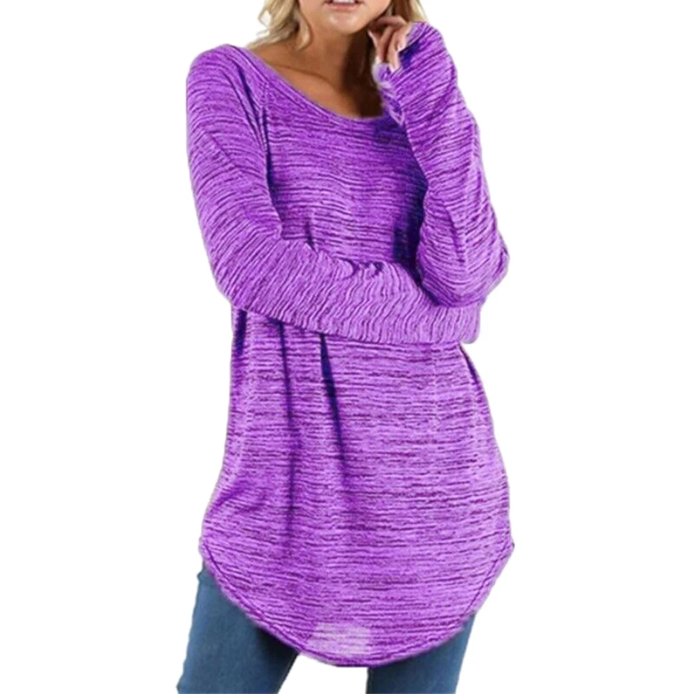 Модная женская футболка большого размера с длинным рукавом топ подходящий ко