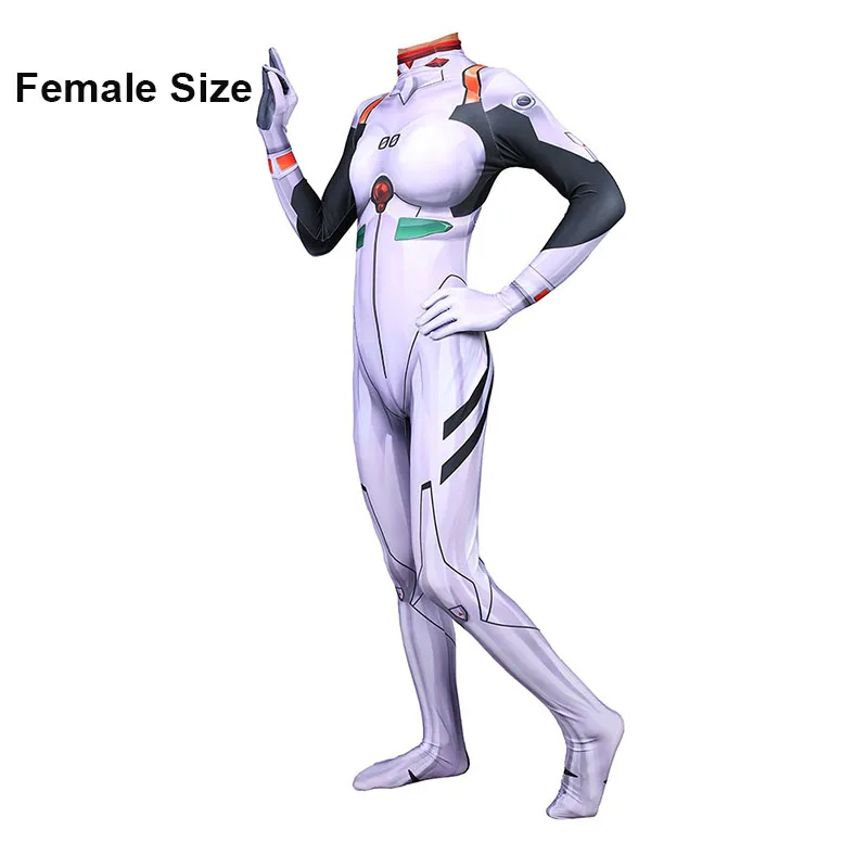 Ladies Эва аниме Jumpsuits Комбинезоны Косплей Костюм неоновый Genesis Evangelion комбинезон унисекс лайкровый зентай длинный рукав полноразмерный костюм - Цвет: Ladies