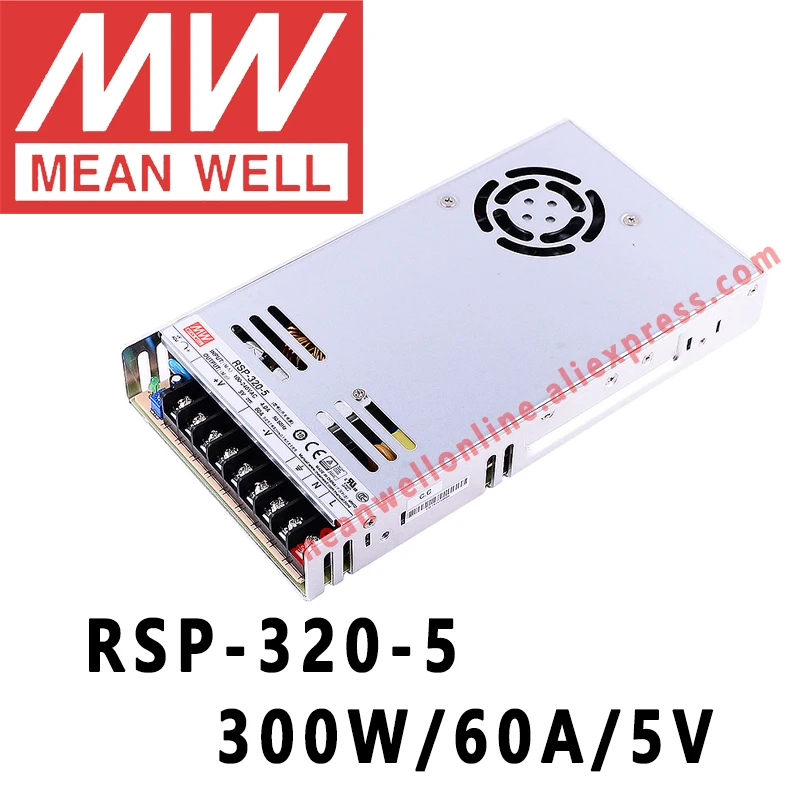 Mean Well RSP 320 5 meanwell 5VDC/60A/300W с одним выходом и функцией PFC Интернет магазин блоков