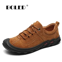 spring comfort men casual shoes plus size suede leather men shoes lace up quality outdoor walking shoes sapato masculino