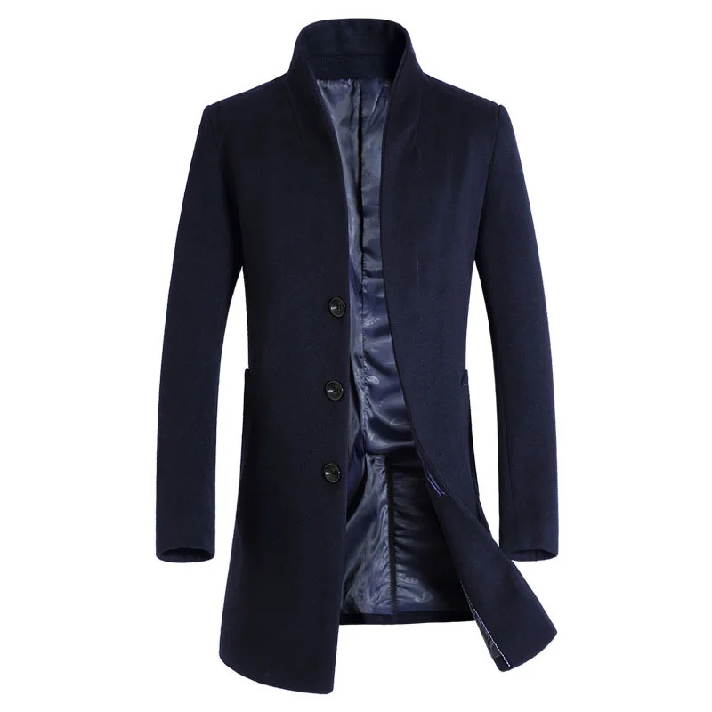 New Men's Woollen Overcoat Winter Male High Quality Business Casual Wool Pea Coats Men brand clothing Casaco Masculino BG1681