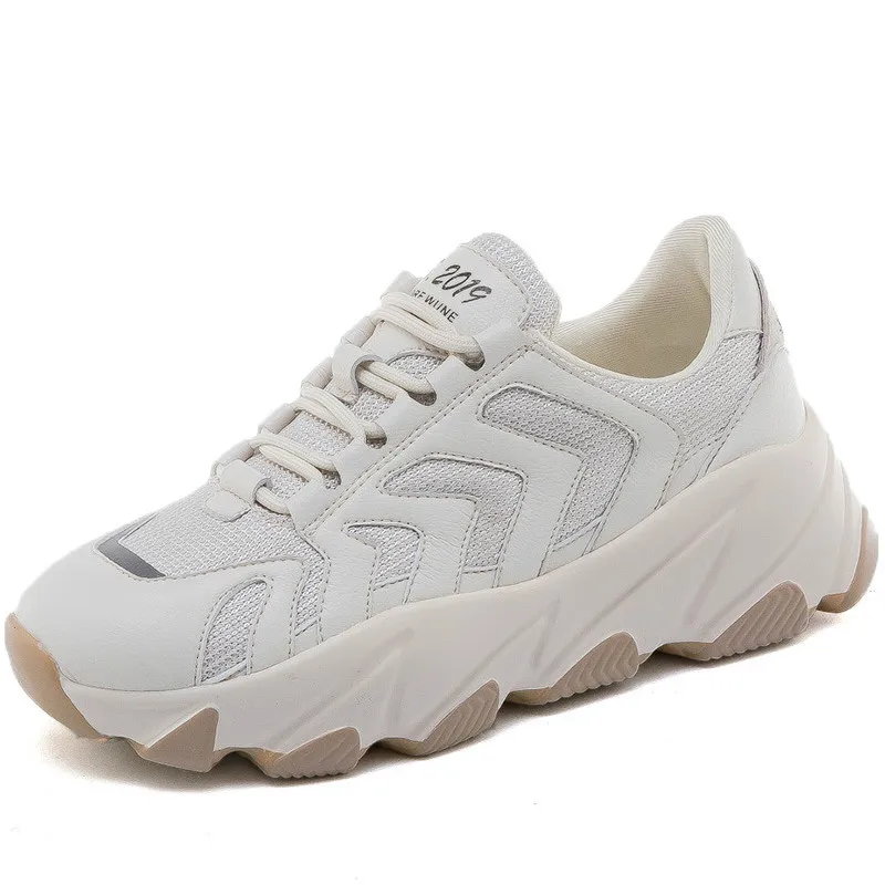 Женские парусиновые кроссовки на платформе Zapatillas Mujer повседневные белые с