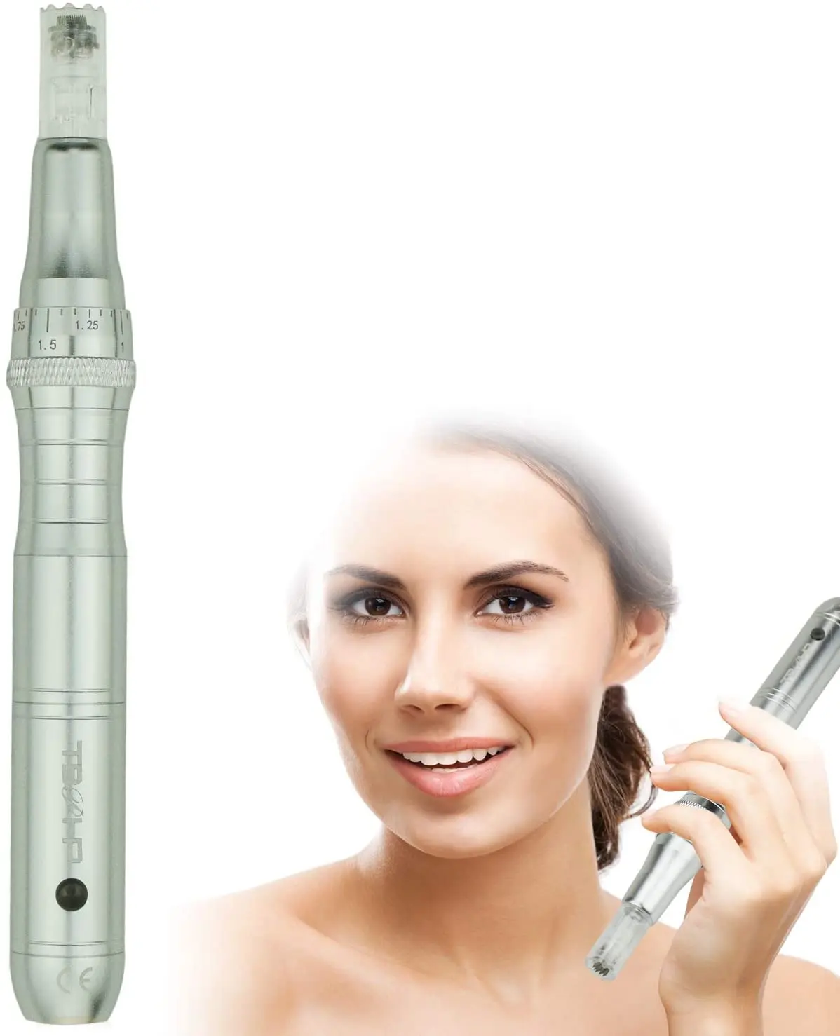 

TBPHP P10 Silver Microneedling Pen for Removing BB Glow Acne Scar Wrinkles Stretch Marks