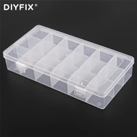 diyfix 18 cells detachable transparent plastic storage pill box jewelry parts 52 48 54cm component box for mobile repair too