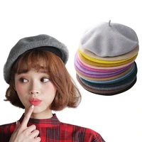 womens berets outdoor casual hats cotton soft octagonal hat winter brimless keep warm hat simple solid color knitting beret