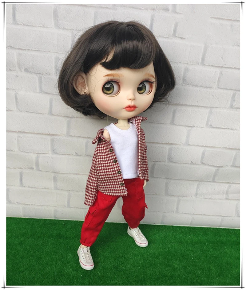 Одежда для кукол Blyth комбинезон брюки Сетчатая футболка пальто OB24 Licca Pullip Barbie 1/6