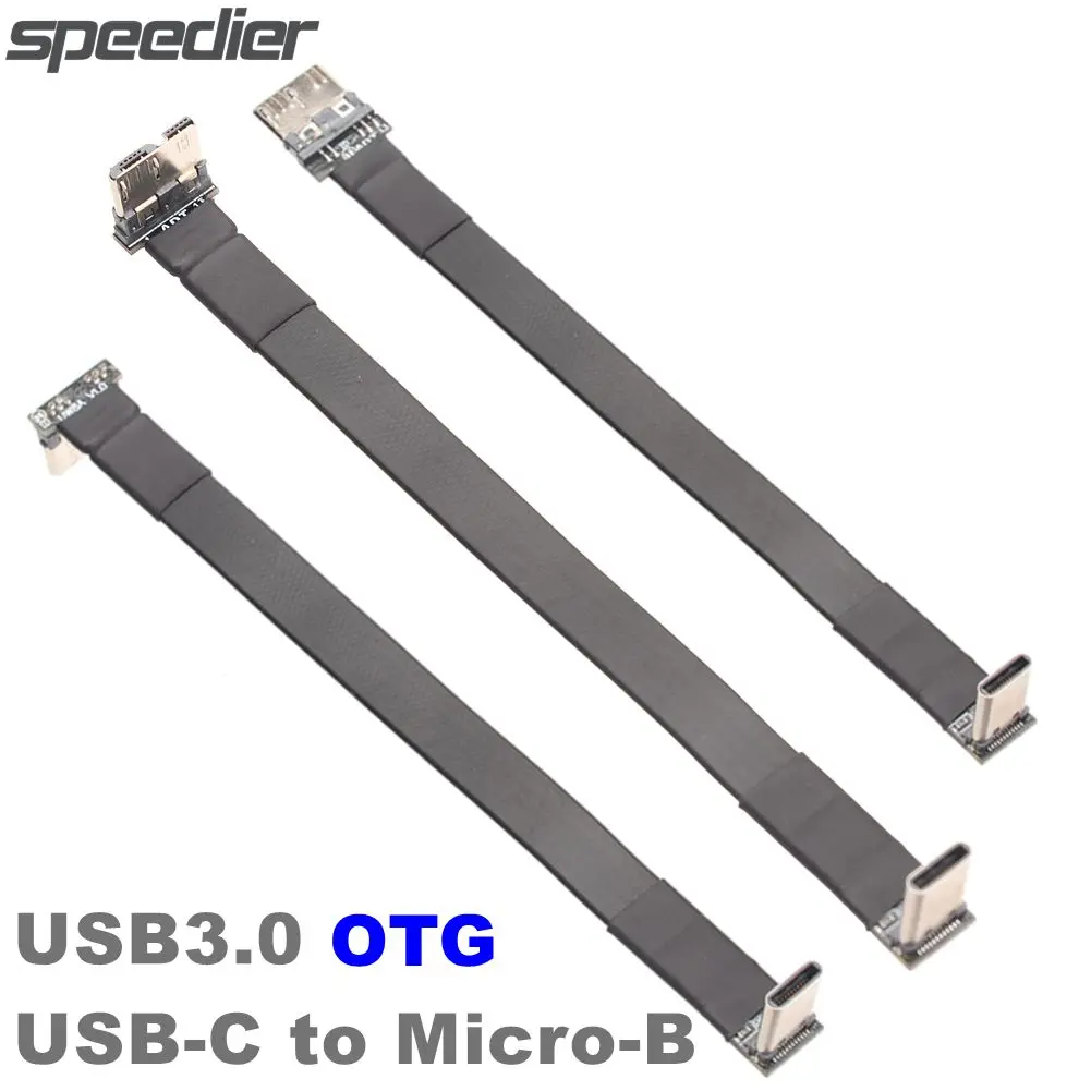 

FFC Micro-C USB3.0 FPV тонкий плоский гибкий кабель для быстрой зарядки и передачи данных OTG 3-300 см вверх/вниз коннектор адаптер Micro-B