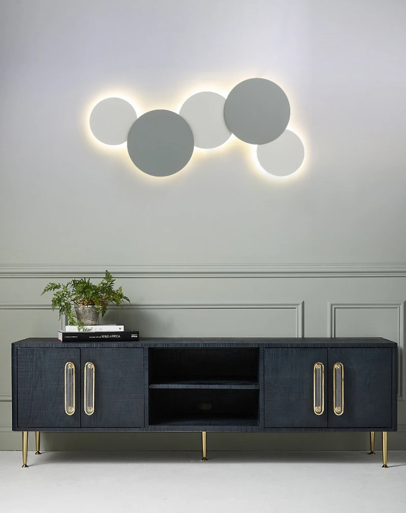 

Modern minimalist LED wall lamp round solar eclipse wall lamp living room bedroom kitchen can be combined project wall lamp