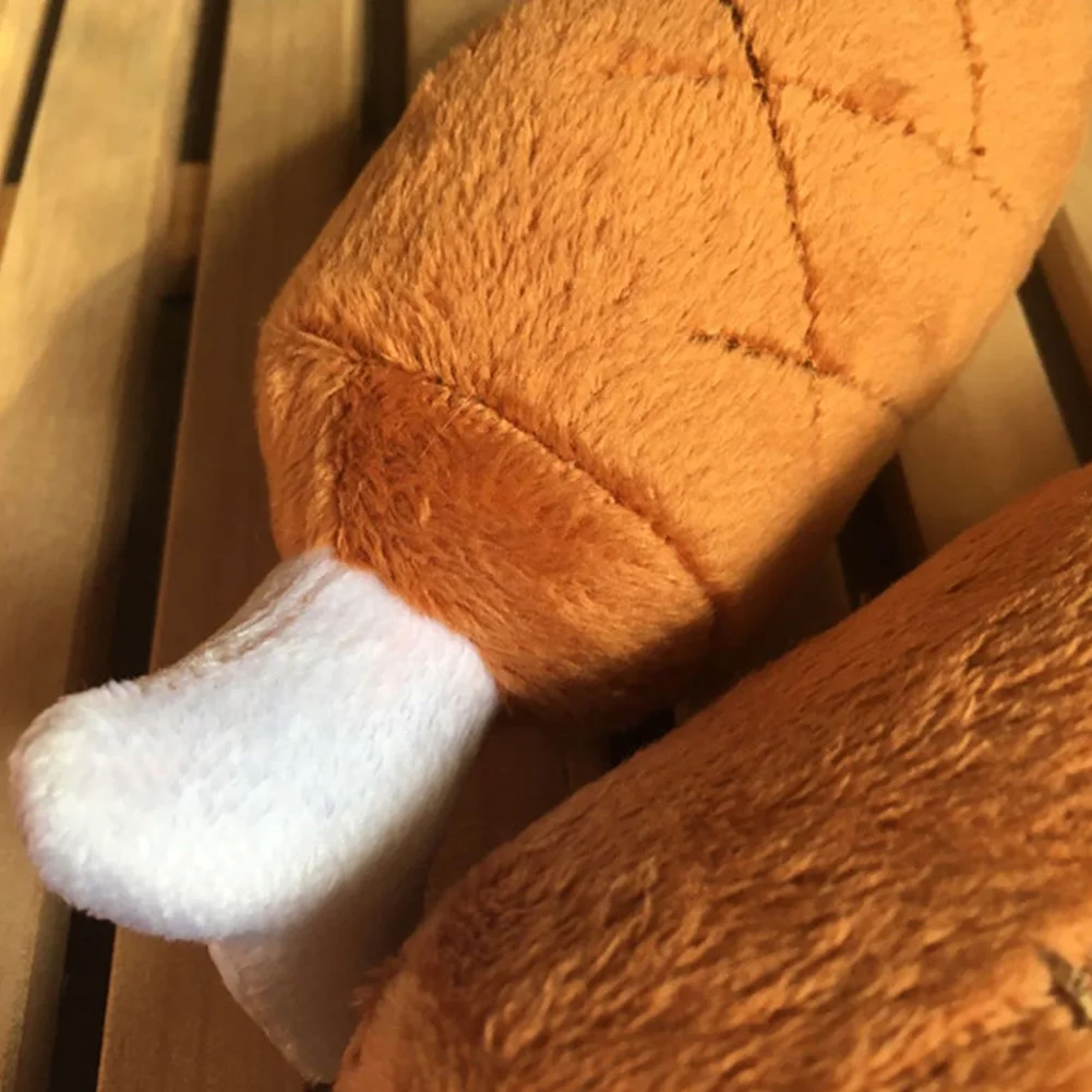 

Pet Puppy Cat Dog Chew Squeaker Squeaky Plush Sound Chicken Leg Bone Toys