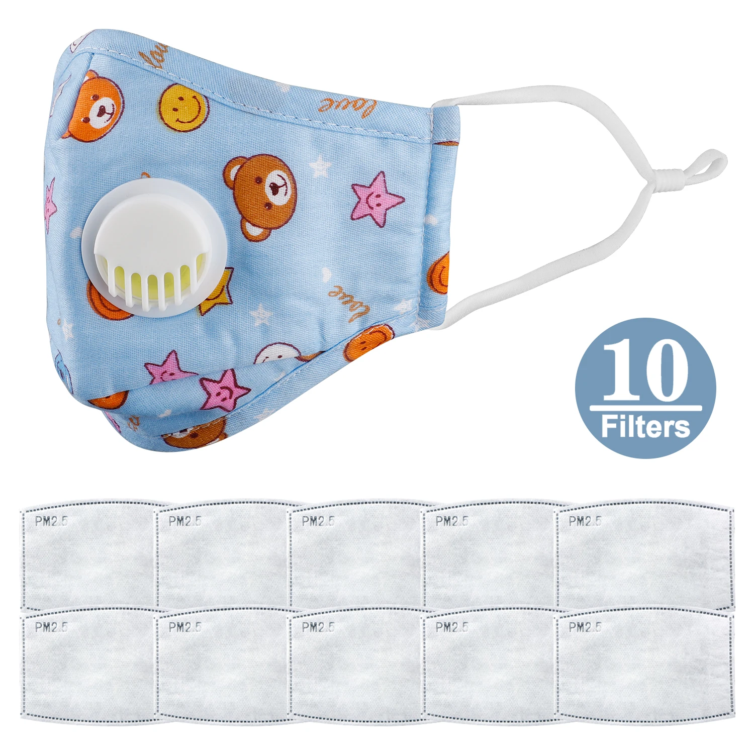 Многоразовая маска для лица из хлопка PM2.5 регулируемая активированного угля