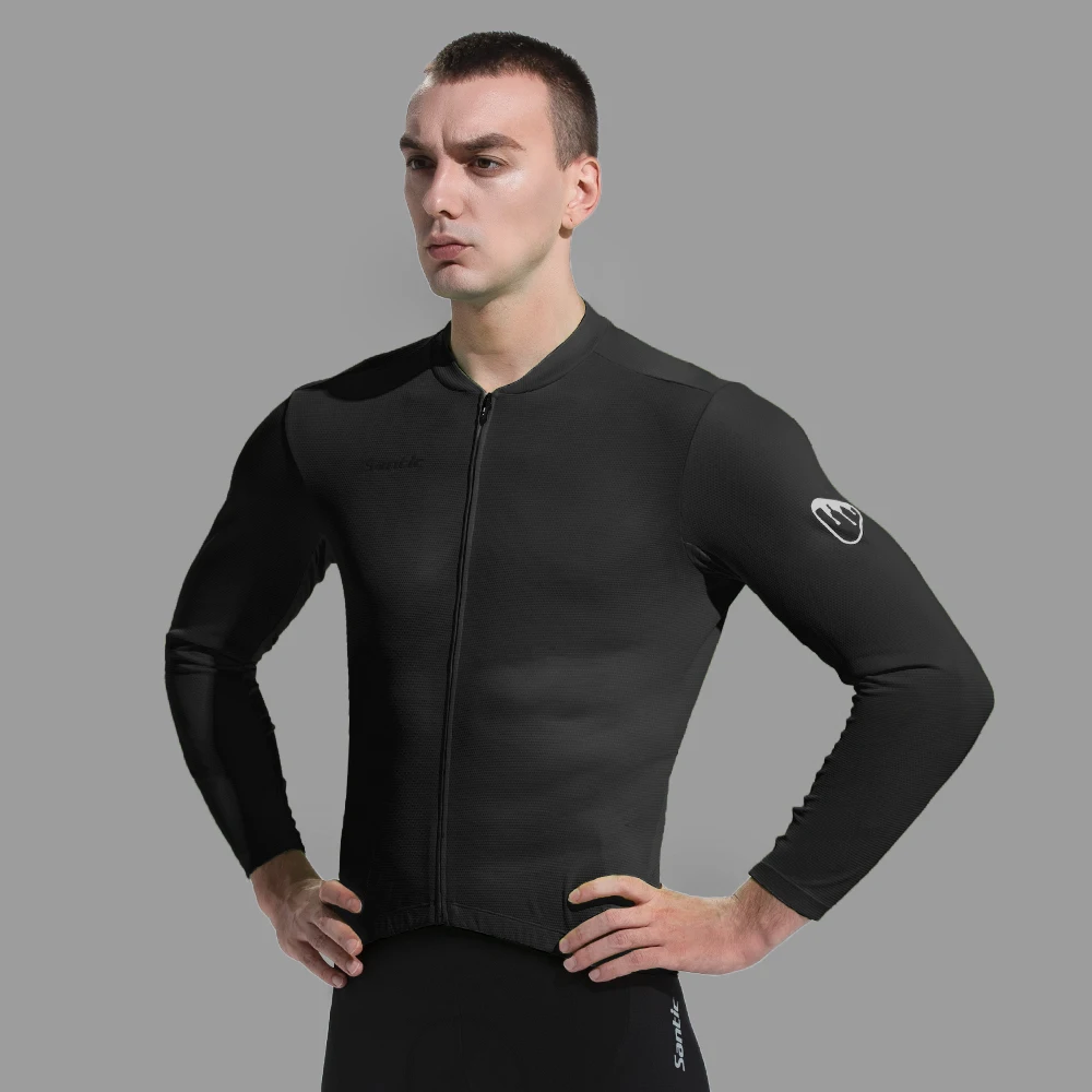 Футболка Santic мужская для велоспорта удобный топ с длинными рукавами и защитой от
