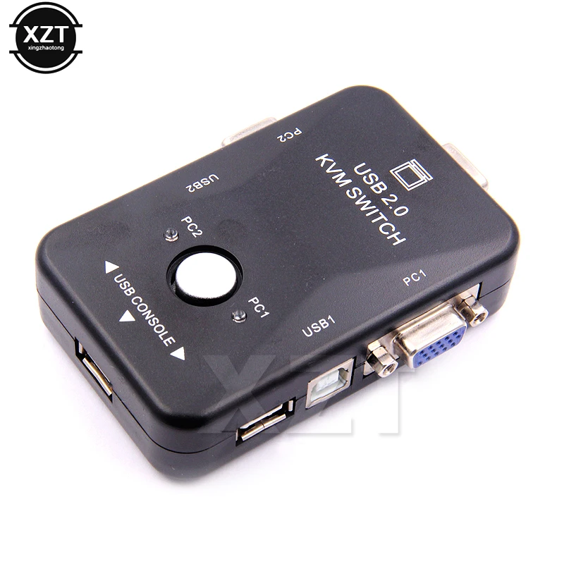 USB KVM переключатель коммутатор 2 порта VGA переключатель SVGA коробка USB 2,0 Мышь Клавиатура 1920*1440 переключатель