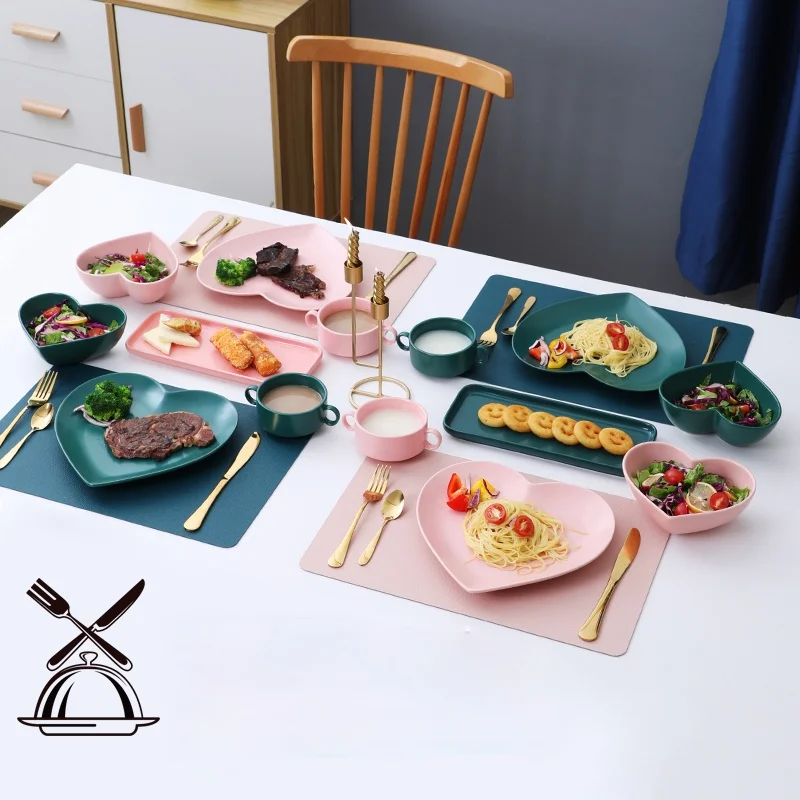 

European Luxury Plate Sets Dinner Dishes Serving Breakfast Steak Cute Plate Sets Dinning Nordic Pratos De Jantar Tableware DF50P