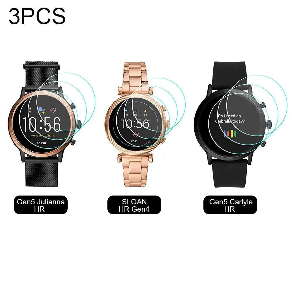 3 шт часы закаленная пленка для Fossil Gen 5 Julianna HR/Слоан HR 4/Gen Carlyle Smartwatch Закаленное