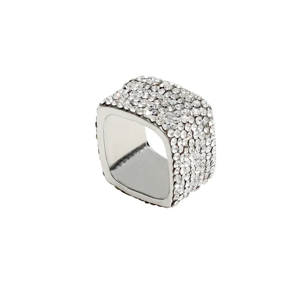 

European and American fashion OL ladies simple personality alloy diamond cold wind full diamond ins index finger joint wild ring