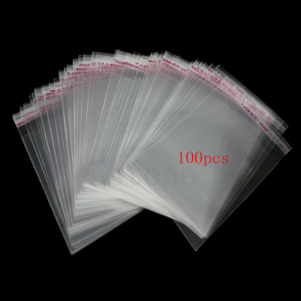 

100ps Clear Self Adhesive Lots DIY Jewelry Seal Plastic Bags 8x12cm 3.1"x4.7" R2LE