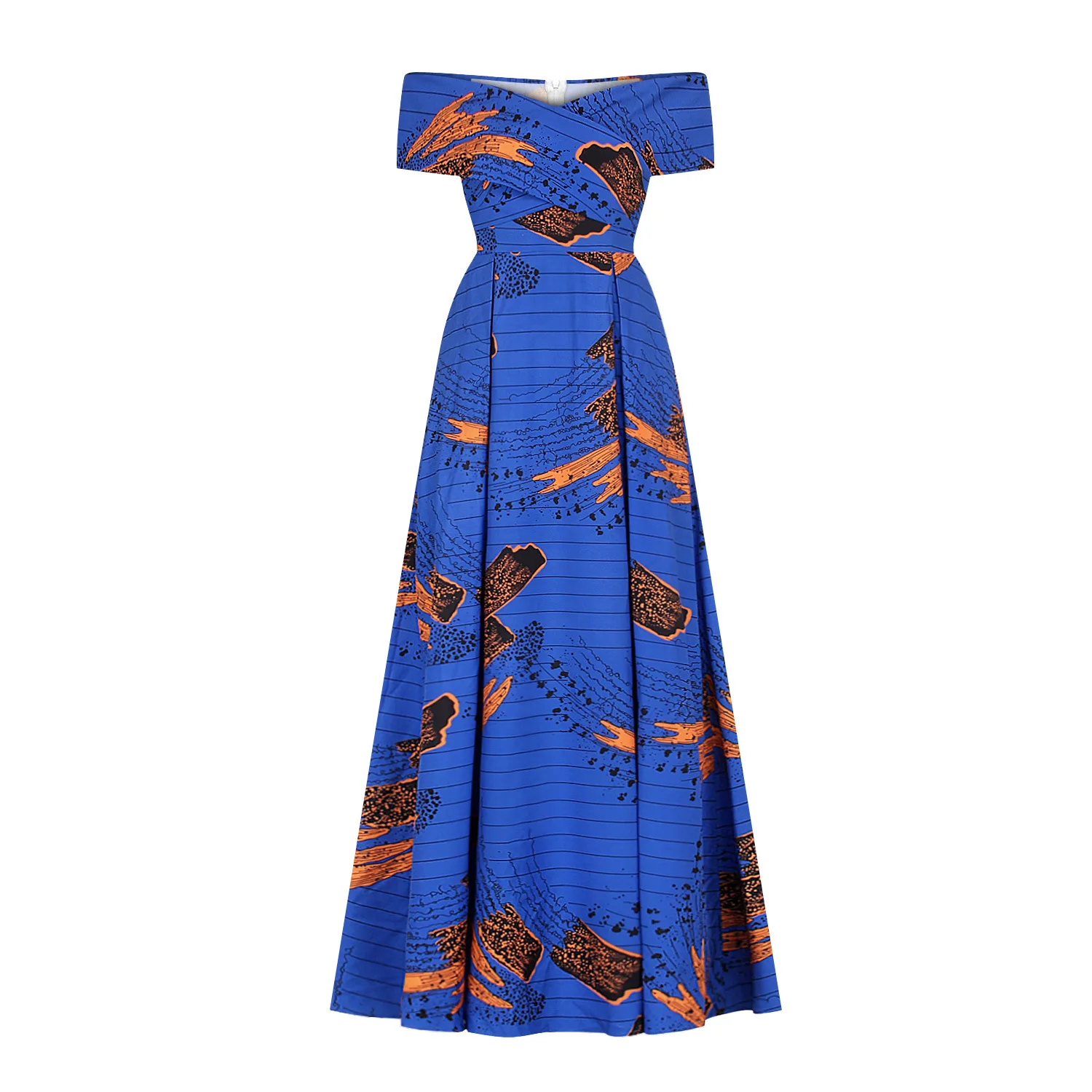 

2020 summer sexy african women printing polyester long dress