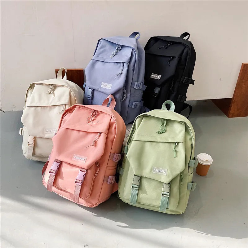 

Backpack Women's Canvas School Bag Student Large-capacity Shoulder Bag Unisex 2020 High-end Design Fashion Bags