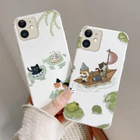 cat playing phone case for iphone 12 pro max mini 11 pro max x xs xr xsmax se2020 8 8plus 7 7plus 6 6s plus lambskin cover