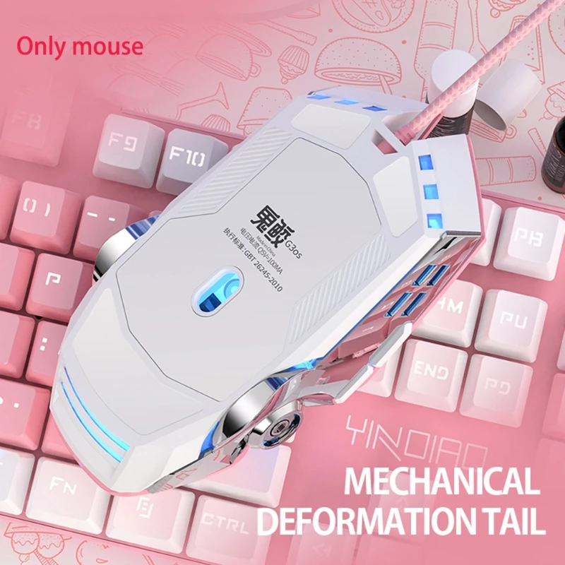 

Wired Macro Programming Metal Mechanical Mouse LED Breathing Light Gaming Mouse