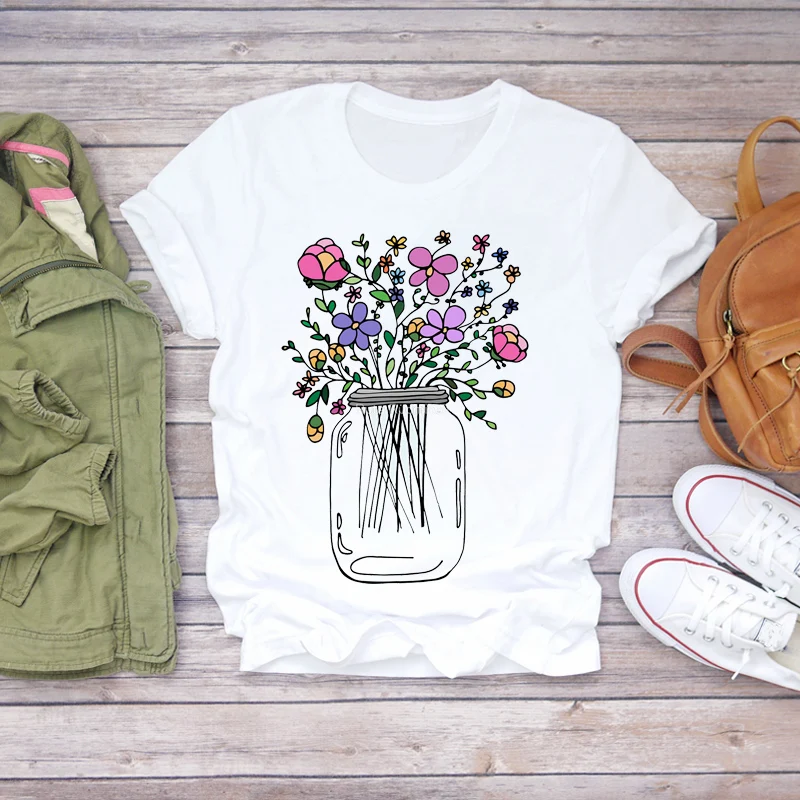 

Women 2020 Sunflower Floral Print Fashion Cute Summer Shirt Ladies Womens T-shirts Top T Graphic Female Tee T-Shirt