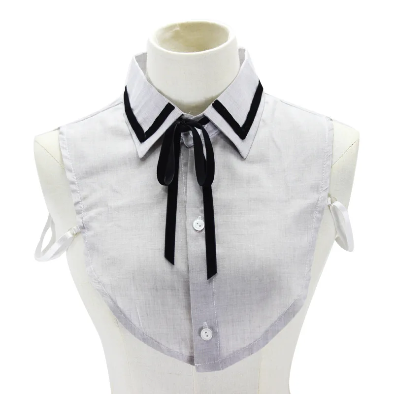 

Linbaiway Bowknots Lapel Fake Collar Girls Shirt Women False Collars Neck Tie Vintage Detachable Collar Top Clothes Accessories