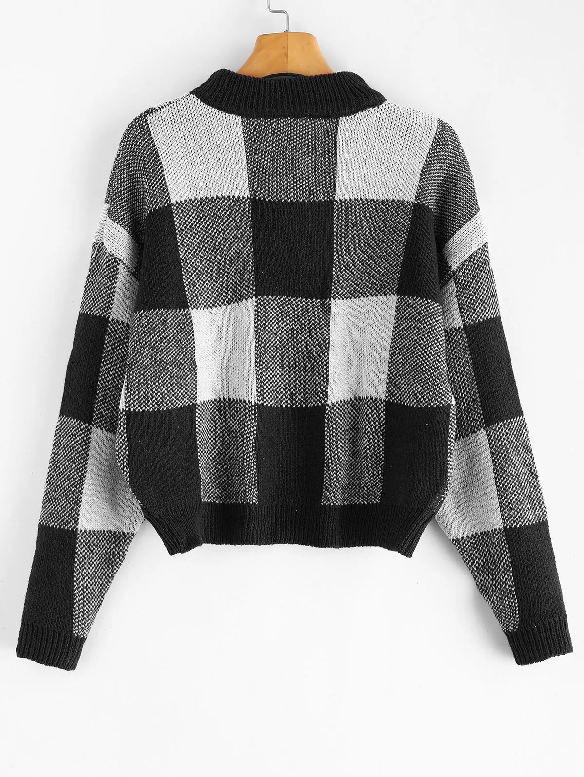 ZAFUL New Diamond Plaid Sweater Women Color Matching Harajuku Clothing Stretch Knit Pullover Casual Style Female Tops Autumn | Женская