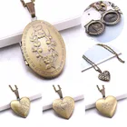 Романтическое металлическое ожерелье с фотографией в стиле ретро, высокое качество, кулон-фоторамка, открытое ожерелье, модные женские ювелирные украшения