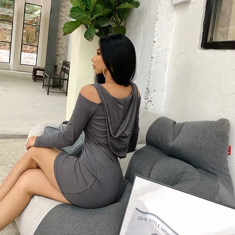 Женское платье с открытыми плечами и длинным рукавом XIBANI облегающее пикантное