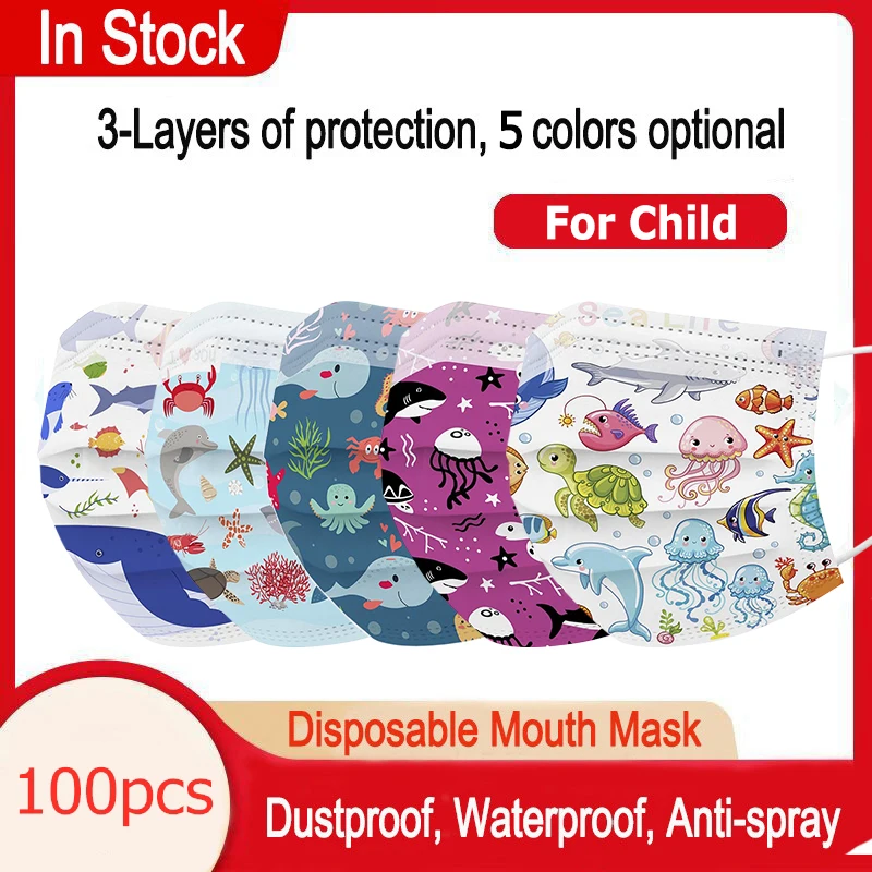 

Disposable Cartoon Children Mask Protection Mouth Face Mask 3ply Filter Earloop Breathable Kids Face Mask Medical Surgical Masks