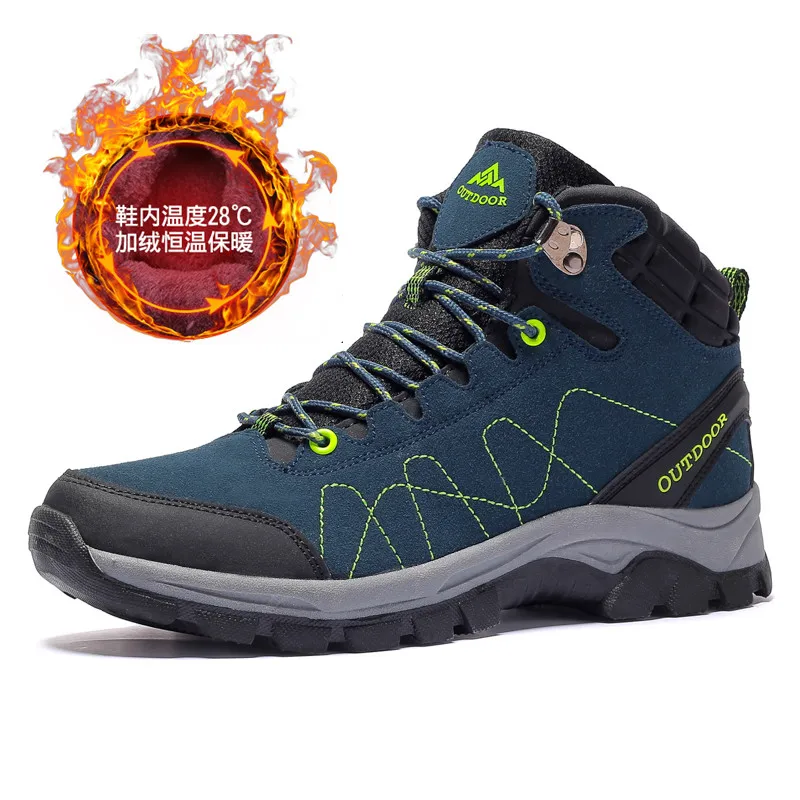 Winter Man Hiking Shoes Waterproof High Top hunting Tourism Mountain Shoes Durable Trail Footwear Leather Nonslip Tactical Boots