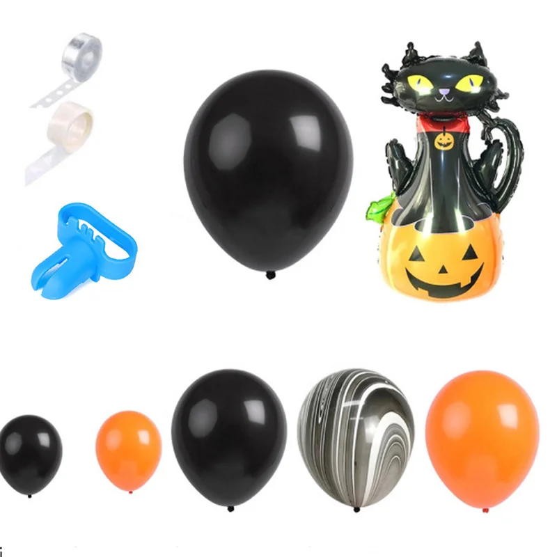 

Halloween Balloon Set Black Orange Balloons Chain Halloween Cat Birthday Deco Party Wedding Decoration Kids Air Balls Globos