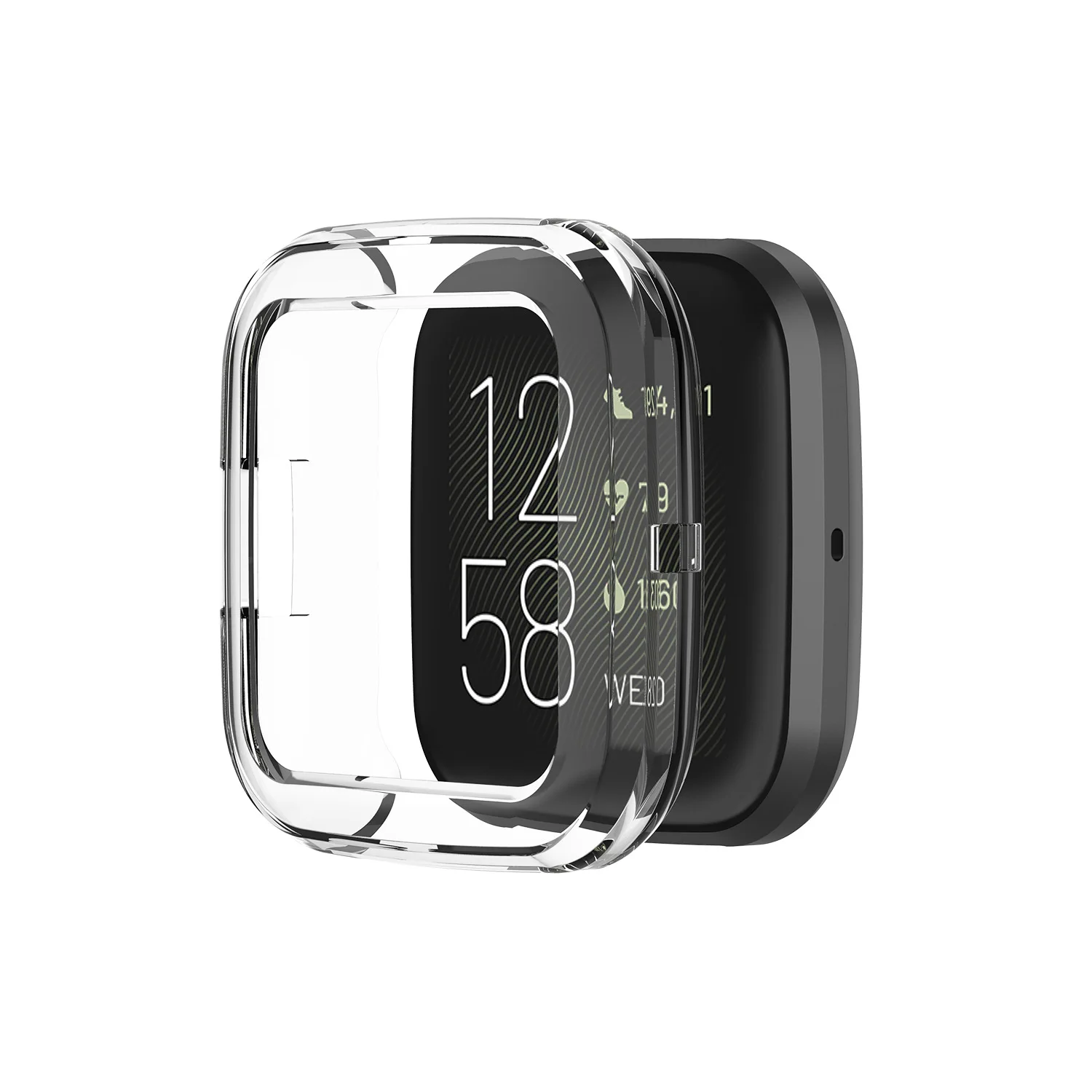 100 шт./лот прозрачный силикон чехол для Fitbit Versa 2 Смарт часы защитный чехол Сменные аксессуары ремешок для часов 6 цветов