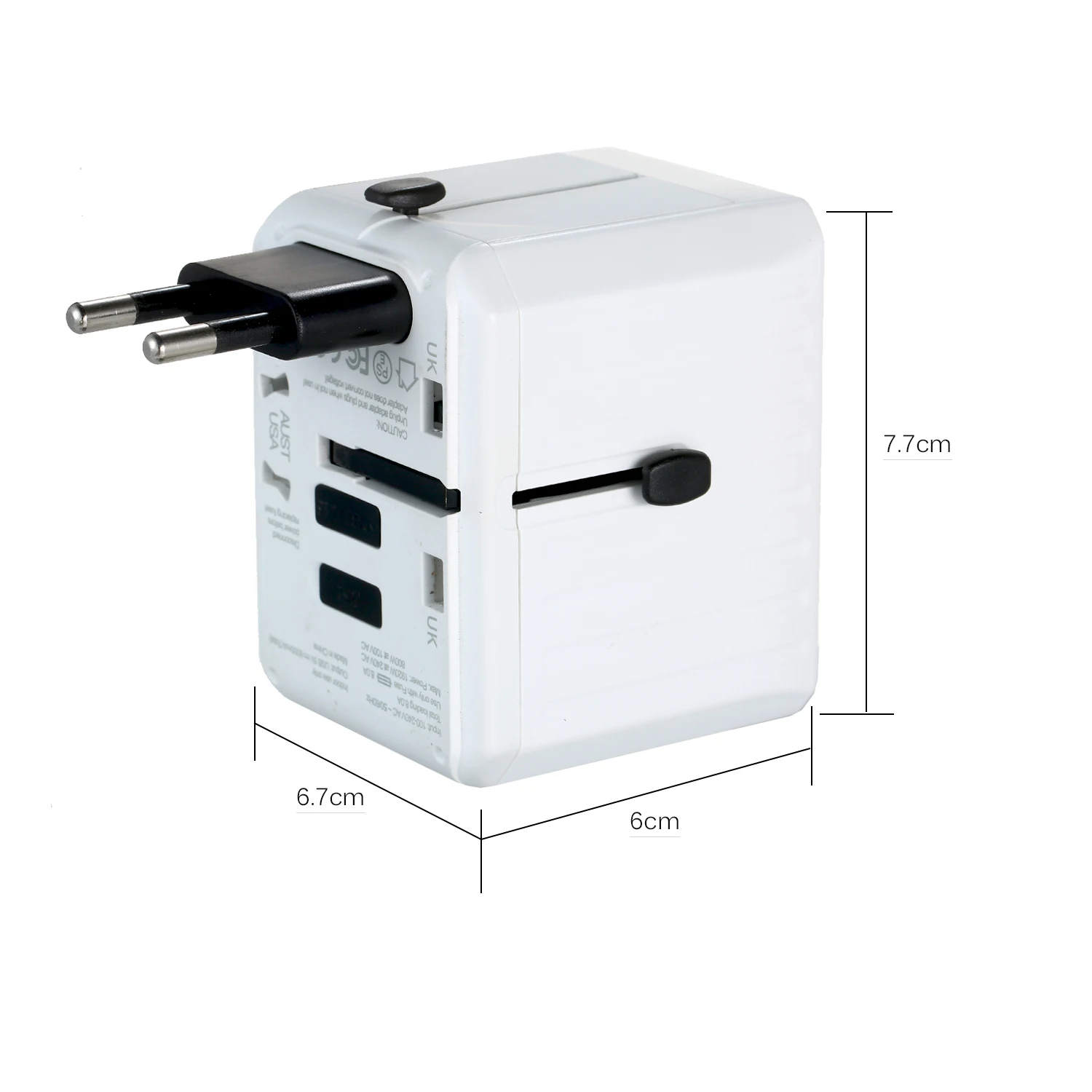 Дорожный адаптер 4 USB по всему миру Универсальный дорожный настенное зарядное