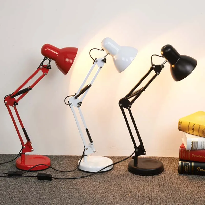 

Современные Регулируемые классические настольные лампы E27, лампа для кабинета, офиса, чтения, ночник, прикроватный светильник для спальни ...